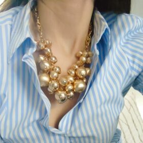 Collana sfere dorate