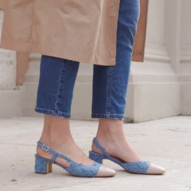 Slingback Perla denim chiaro