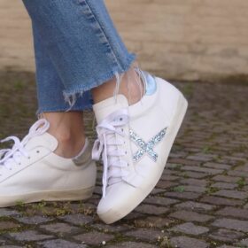Sneaker X glitter argento