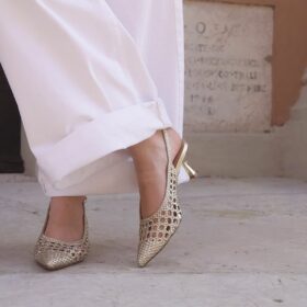 Slingback Miami platino tacco 6 cm
