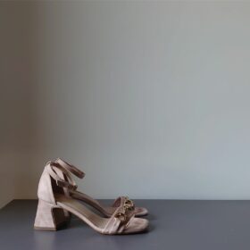 Sandalo suede rosa antico