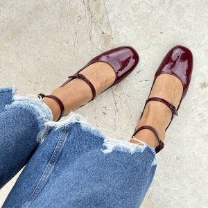 Alternative view of Mary Jane Fanny naplak burgundy