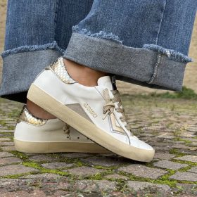 Sneaker SUPRIME 4B12 bianco platino