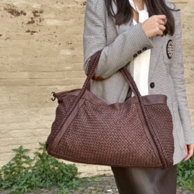 Borsa new intreccio testa di moro