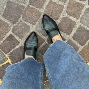Loafer Erika nero petrolio