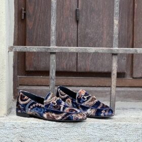 Mocassino damascato blue Erika