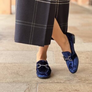 Alternative view of Mocassino velvet blu