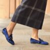 Mocassino velvet blu