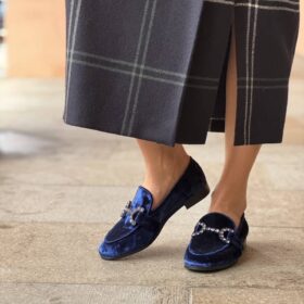 Mocassino velvet blu