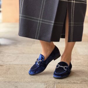 Mocassino velvet blu