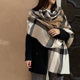 Sciarpa tartan nero combi lurex