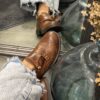 Monk strap cuoio vintage