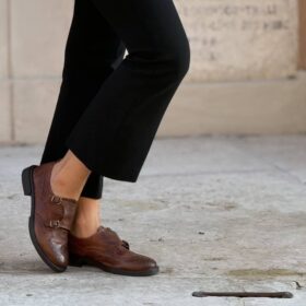 Monk strap cuoio vintage