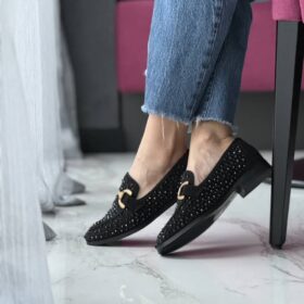 Mocassino Vela strass neri Bibi Lou