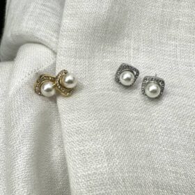 Orecchini perla strass (vari colori)