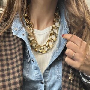 Collana maglia larga oro