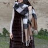 Sciarpa scacchi combi brown