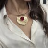 Collana semirigida pietra rossa