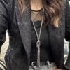 Collana lunga diamantata