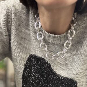 Collana maglia lavorata argento
