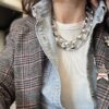 Collana argento maglia larga