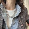 Collana argento maglia irregolare