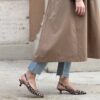Slingback raso leo