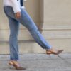 Slingback suede rosa antico tacco metal