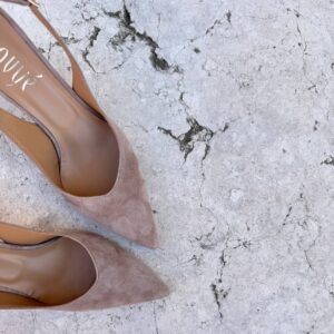 Alternative view of Slingback suede rosa antico tacco metal