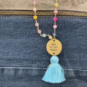 Collana Ama Il Tuo Sogno azzurra Stella Bloom