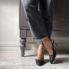 Slingback Carola nappa nera