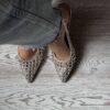 Slingback Camelia combi silver gold