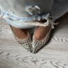 Slingback Camelia combi silver gold
