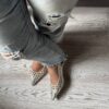 Slingback Camelia combi silver gold