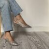 Slingback Camelia combi silver gold