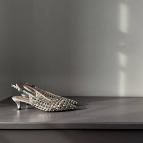 Slingback Camelia combi silver gold