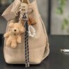 Charms orsetto beige perle bianche