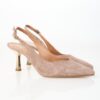 Slingback suede rosa antico tacco metal