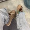 Sneaker taupe laccio combi