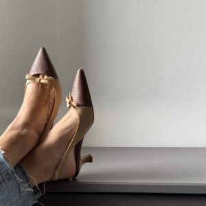 Alternative view of Slingback combi rafia fiocchetto