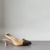 Slingback combi rafia fiocchetto