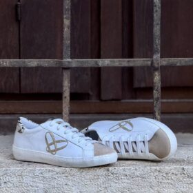 Sneaker combi pitone platino Ovye
