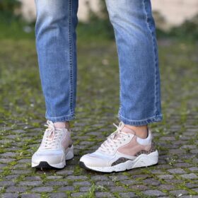 Sneaker combi leo pink