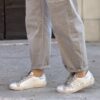 Sneaker borchiette grigio perla