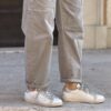 Sneaker borchiette grigio perla