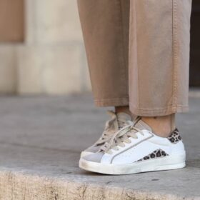 Sneaker combi white leo