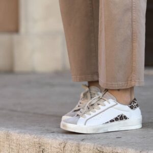 Sneaker combi white leo