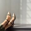Slingback Cinderella combi rafia testa di moro