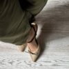 Slingback Cinderella combi rafia testa di moro