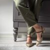 Slingback Cinderella combi rafia testa di moro